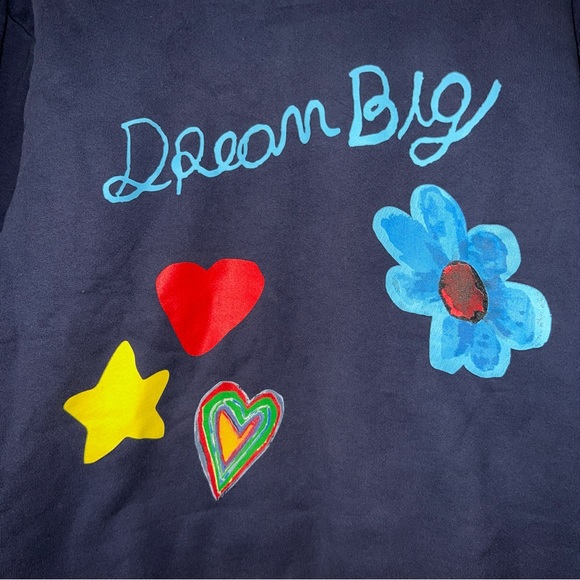 NEW KIDS WORLDWIDE DREAM BIG BLUE Crew Neck Sweater NWT Size Small Unisex - Picture 6 of 12